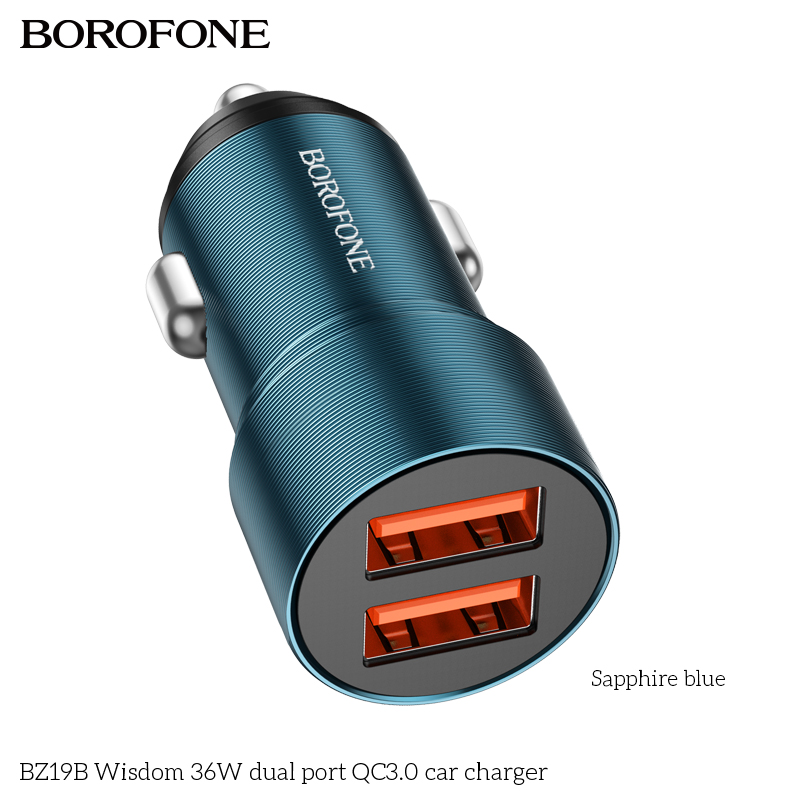 BOROFONE BZ19B Wisdom dual USB-A car charger 36 W NZ 2